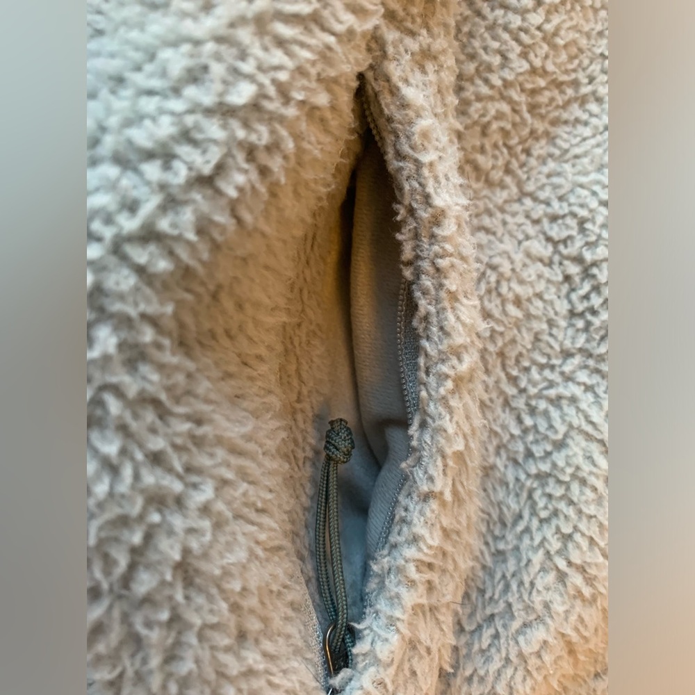 AUTHENTIC North Face pullover fleece hooded Sage mint green pockets coat sweater - Picture 5 of 9